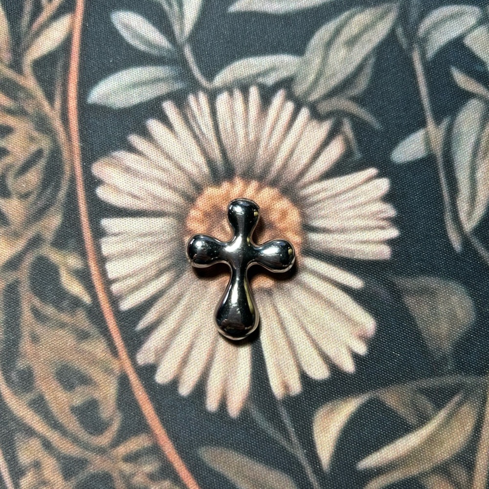 Cross Pendant | Puffy Balloon Style Stainless Steel  | Modernist Charm